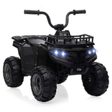 GARVEE Kinder Elektro Quad 12V, Akku Kinderquad mit Musik, Hupe & LED Licht, 4 stabile Räder, für Kinder von 2–5 Jahren, Elektrofahrzeug für Outdoor Spiel, Schwarz - Schwarz