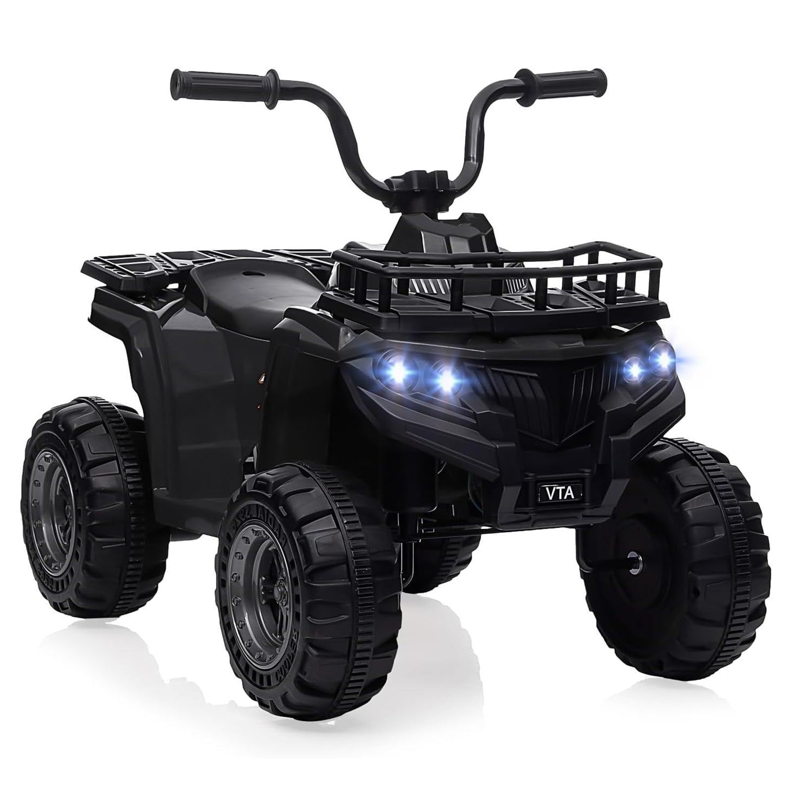 Garvee Kinder Quad Elektro 12V Mit Musik, Hupe Und LED Scheinwerfer Für Kinder 2-5 Jahre, Schwarz, 4 Rutschfeste Räder