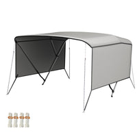 Garvee 3-Bogen-Bimini-Top-Bootsabdeckung, Abnehmbare Seiten, Verstellbar, Marine Canvas, UV-Schutz, Verstellbar 155–168 cm, Grau