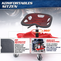 Garvee Mechaniker-Rollhocker – Höhenverstellbar (51-64 cm), 136 kg Tragkraft, mit verriegelbaren Rollen für Werkstatt & Garage