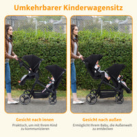 Garvee Zwillingsbuggy für 2 Kinder – Faltbar, Stoßfest & Sicher | Geeignet für 0–36 Monate