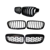 Garvee Kühlergrill ABS für BMW Serie 3 F30 F31 F35 2012-2019, Schwarzer Glanz, 2-Teilig, Frontstoßstange