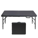 Garvee Klapptisch 125 cm, Schwerlast, Höhenverstellbar, Rutschfest, Wasserdicht, Für Innen & Außen, Schwarz - Schwarz