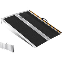 Garvee 91 cm Tragbare Rollstuhlrampe – 800 lbs Tragfähigkeit, faltbare Alu-Schwellenrampe mit Griff & rutschfester Oberfläche