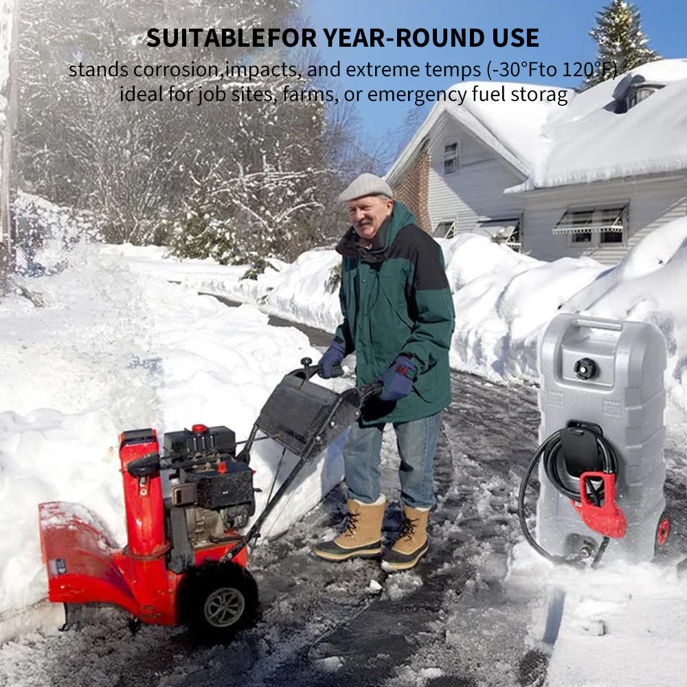 Garvee 15-Gallonen Kraftstofftank mit Pumpe – Tragbarer HDPE Benzinbehälter mit Rädern