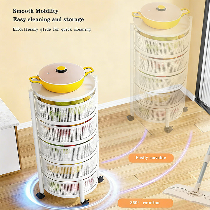 Garvee 3-Ebenen-Rollwagen Weiß 30x30x60 cm Mobiler Wagen für Haushalt Gastronomie Hotel