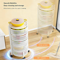 Garvee 3-Ebenen-Rollwagen Weiß 30x30x60 cm Mobiler Wagen für Haushalt Gastronomie Hotel