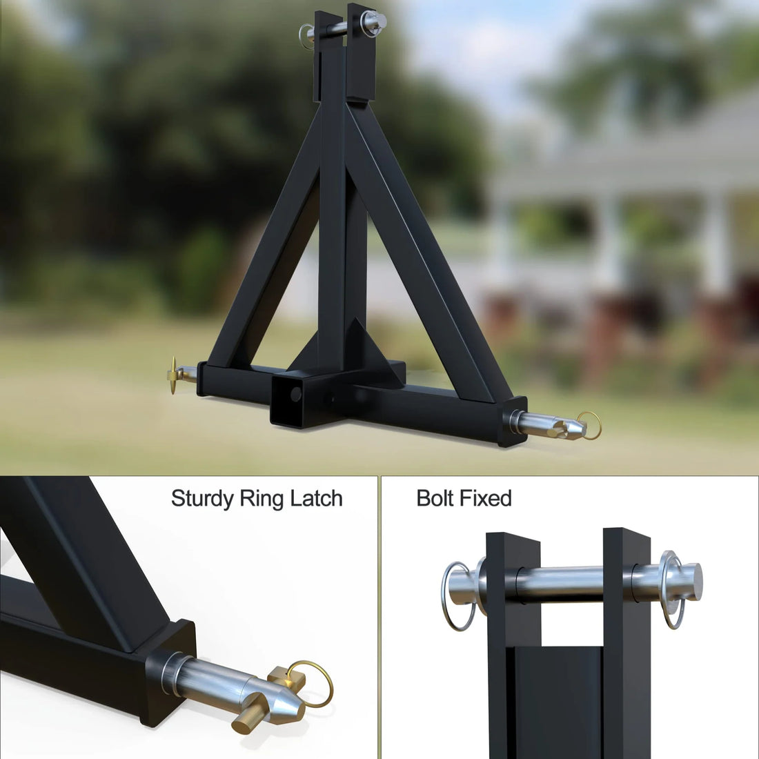 Garvee 3-Punkt Anhängerkupplung 5 cm CAT 1, Stahl, Schnellbefestigung für Traktoren Bau & Industrie