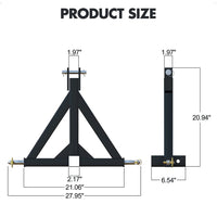 Garvee 3-Punkt Anhängerkupplung 5 cm CAT 1, Stahl, Schnellbefestigung für Traktoren Bau & Industrie