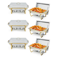 Garvee Chafing Dish 8QT Edelstahl Dual-Temperatur Warmhalteplatte Für Party Catering Buffet Hotel Restaurant Mit 6 Teilen Set