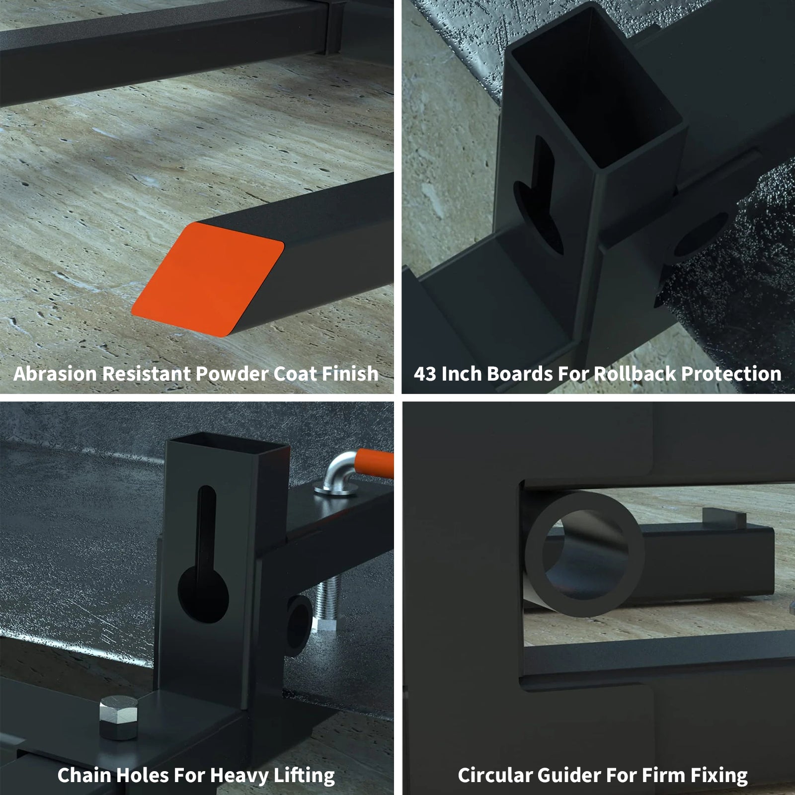 Garvee Palettengabel 109 cm – 907 kg Tragkraft, Stahl, Verstellbare Stabilisatorstange für Traktor-Schaufeln