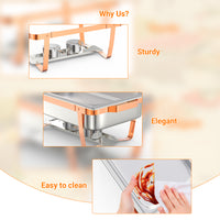 Garvee Chafing Dish 8QT Edelstahl Dual-Temperatur Warmhalteplatte Für Party Catering Buffet Hotel Restaurant Mit 6 Teilen Set