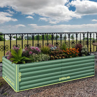 Garvee Metall Hochbeet 240 × 120 × 60 cm – Pulverbeschichtet, Offener Boden, Robust für Gemüseanbau