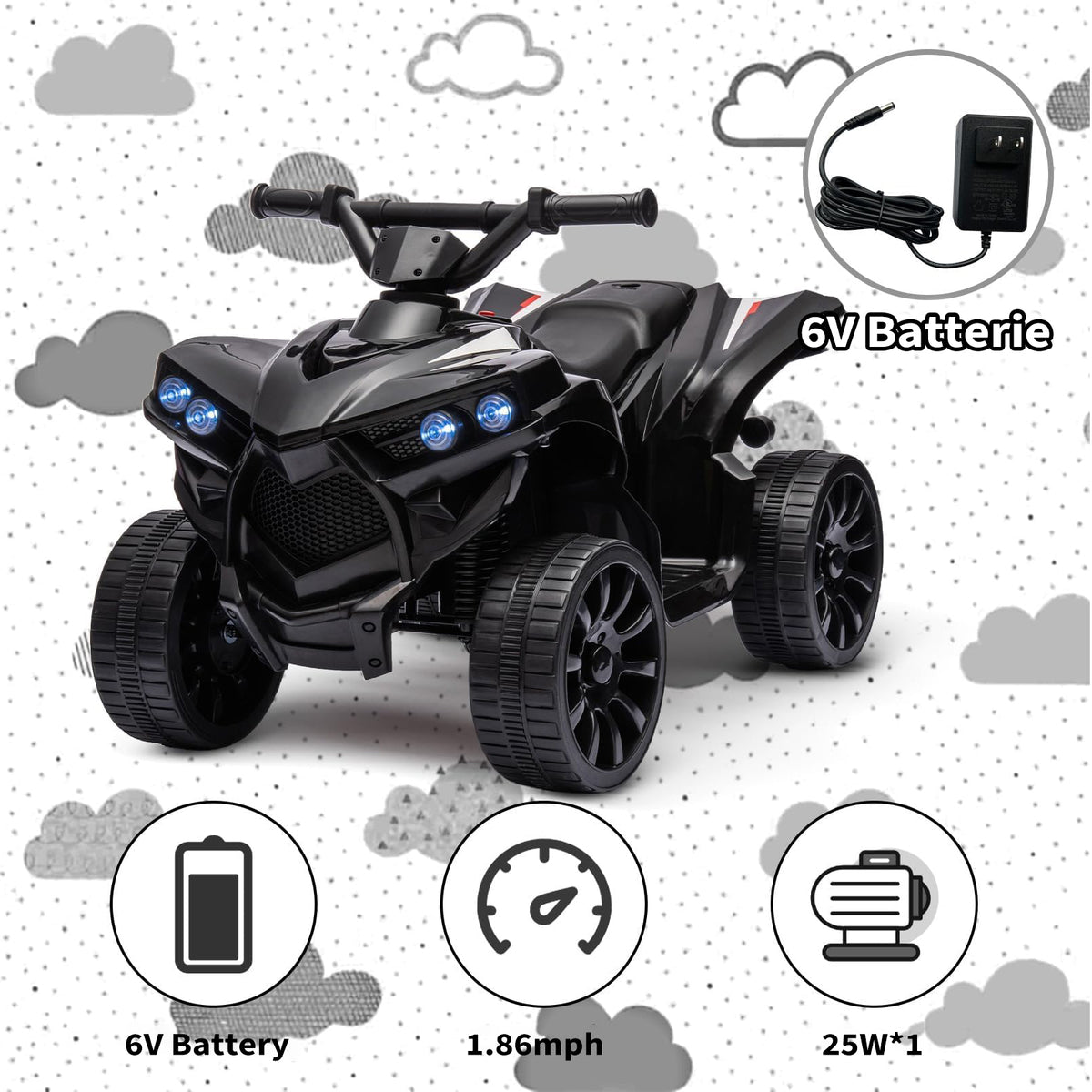 Robustes Kinder Elektro Quad aus PP Material