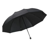 Garvee Großer Familien-Regenschirm Winddicht Faltbar Schwarz 130 cm Für Regen Und Sonne