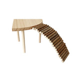 Garvee Holzhamster Kletterplattform Holzständer Regal Für Hamster Golden Bear Klettern Spielzeug Mehrstufig Natürliches Holz Braun