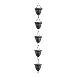 GARVEE Regenkette 253 cm Mit 15 Bechern Langlebig Metall Wassersammler Für Garten