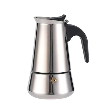 Garvee Espressokocher 200 ml, 4-Tassen-Moka-Kanne aus Edelstahl, induktionsgeeigneter Herdkocher in bauchiger Form, Kaffeekocher für Induktionskochfelder