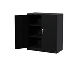 Garvee Stahl Aktenschrank Mit Abschließbaren Flügeltüren Für Büro, Werkstatt, Lager, Kompakt, Robust, Metall, Grau - 