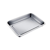 Garvee Universelle Backofenplatte Aus Edelstahl 304, Großvolumig, Antihaftbeschichtet, Hitzebeständig Bis 200°C, Für Braten Und Grillen, Silber