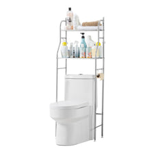 Garvee Toilettenregal, Edelstahl Badezimmerregal, Wc Regal über die Toilette, Stehend Badregal Ohne Bohren, Badezimmer Regal, Waschmaschinenregal Toilettenschrank für Bad, Toilette, Waschküche, 48 x 25 x 138 cm