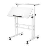 Garvee Stehpult Höhenverstellbar Mobiler Computertisch 60x60x70-110CM Mit 4 Rollen Neigbar Tischplatte Für Zuhause Büro Pflaumenblüte - Wie gezeigt