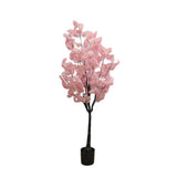 Garvee Künstlicher Kirschblütenbaum 5FT Mit Langlebigen Polyesterblüten Und Stabilem Zementtopf Für Zuhause & Büro, Pflegeleicht, Realistisch - M-5Ft