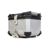 Garvee Motorradkoffer Abschließbare Heckbox aus Aluminiumlegierung 65 Liter Silber für Verschiedene Modelle