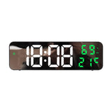 GARVEE Digitaler Wecker 23 cm LED Wanduhr Mit Temperatur & Luftfeuchtigkeit Für Zuhause & Büro, USB-betrieben, Dimmbar, Groß - Grün