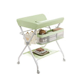 Garvee Baby Wickelkombi Klappbare Wickelkommode Mobil Wickeltisch Für Neugeborene Und Kleinkinder 60 x 80 x 103 cm Weiß - Grün