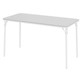 Garvee Klapptisch 120 cm, PU Leder, Metallbeine, Faltbar, Für Innen & Außen, Grau - Grau