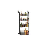 Garvee Over The Door Pantry Organizer Metall Gewürzregal Mit Verstellbaren Körben Für Küche Und Bad, 55 Zoll, Kohlenstoffstahl Schwarz - Schwarz