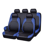 Garvee 9-Teiliges Auto Sitzbezüge Set Wasserdicht Rutschfest PU-Leder Universal Für Auto LKW SUV Schwarz - schwarz