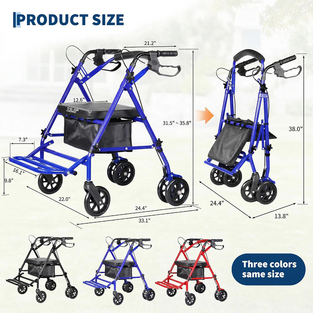 Garvee klappbarer Rollator für Transport und Aufbewahrung