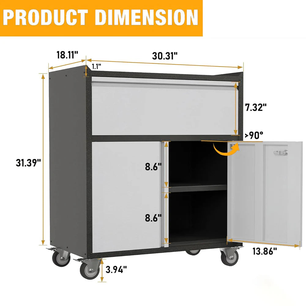 Platzsparender rollbarer Werkzeugschrank