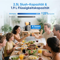 Garvee 2.5L Slushmaschine für Zuhause mit 5 Programmen LED Display und Selbstreinigung für Frozen Drinks Smoothies Slushies