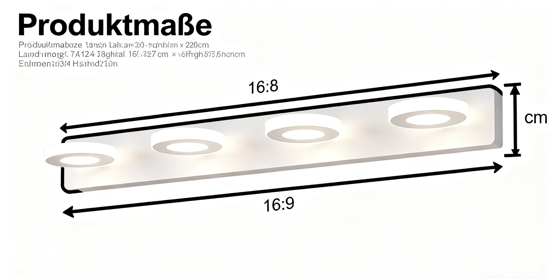 Garvee LED Spiegelleuchte 12W Badezimmer Aluminium 60 cm