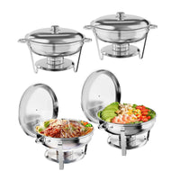Garvee 4,7 L Edelstahl Chafing Dish Set, 4-teilig, Speisenwärmer für Catering & Buffets
