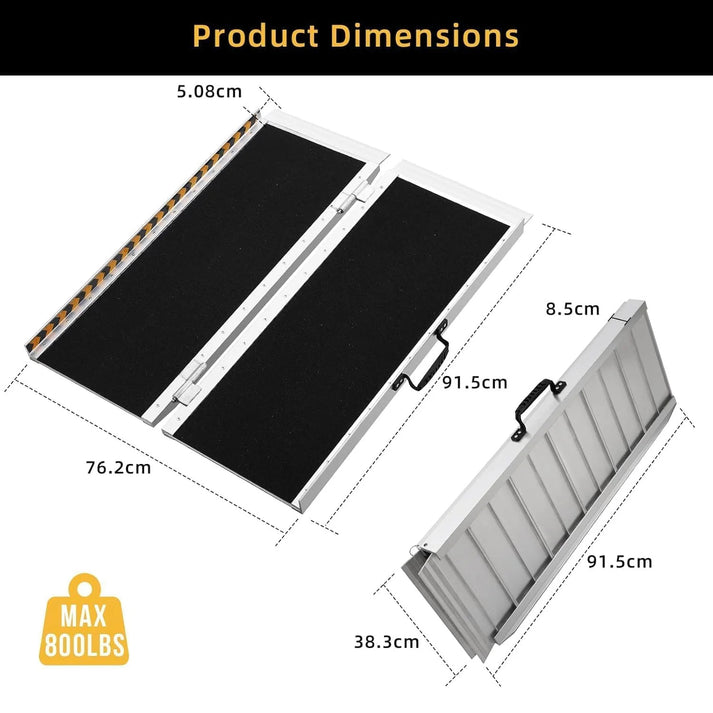 Abmessungen der Rollstuhlrampe