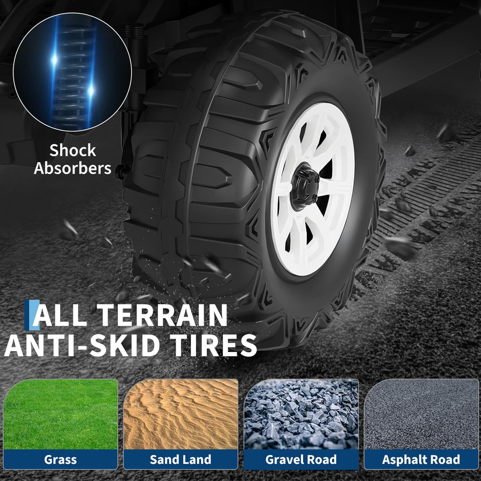 Garvee Silber Elektro-Quad 12V für Kinder – Mit Fernbedienung, 2x35W Motoren, Musik & LED für Kinder 3-8 Jahre