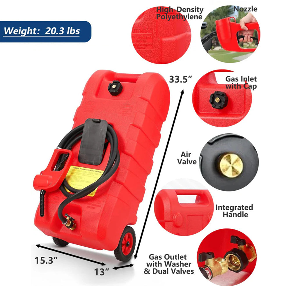 Garvee 15-Gallonen Kraftstofftank mit Pumpe – Tragbarer HDPE Benzinbehälter mit Rädern