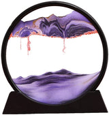 GARVEE Mobile Sanduhr 3D Natur Landschaft Kunst 7 Zoll Glasstandhalter Lila Für Wohnzimmer Und Büro Dekoration - Lila