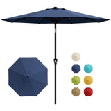 GARVEE Gartensonnenschirm 2,7 m, UV-beständiger und wasserabweisender Sonnenschutz, Mit Kurbelmechanismus und Neigefunktion, Ideal für Terrasse, Balkon, Garten und Pool, Marineblau - Marineblau
