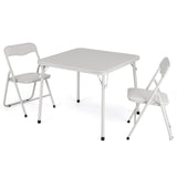 GARVEE Kinder Möbelset 3-teilig, Klappbarer Kindertisch mit 2 Gepolsterten Stühlen, Stabiler Metallrahmen, Platzsparend und Sicher für Spielzimmer, Kinderzimmer & Essbereich, Beige - Beige