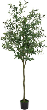 Garvee 6FT Künstlicher Olivenbaum Mit Realistischen Blättern Und Früchten Für Wohnzimmer Schlafzimmer Büro Deko 180cm Grün - Wie gezeigt