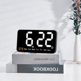 Garvee LED Digital Wanduhr Mit Großem Display, 2 Alarme, Temperaturanzeige, Sprachsteuerung, Weiß Für Wohnzimmer & Büro - 