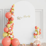 Garvee Runde Doppelseitige Obere Hintergrundbogenabdeckung für Partydekoration Hochzeitszeremonie Junggesellinnenabschied Weiß 200 x 100 cm - Weiß