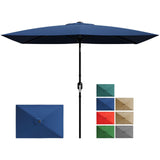 Garvee Sonnenschirm 305 × 198 cm, UV-Schutz, Neigbar, Polyester, 6 Stahlrippen, Für Garten & Pool - Marineblau