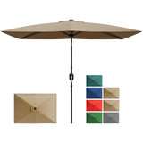 Garvee Sonnenschirm 305 × 198 cm, UV-Schutz, Neigbar, Polyester, 6 Stahlrippen, Für Garten & Pool - Bräunen