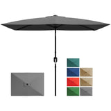 Garvee Sonnenschirm 305 × 198 cm, UV-Schutz, Neigbar, Polyester, 6 Stahlrippen, Für Garten & Pool - Grau